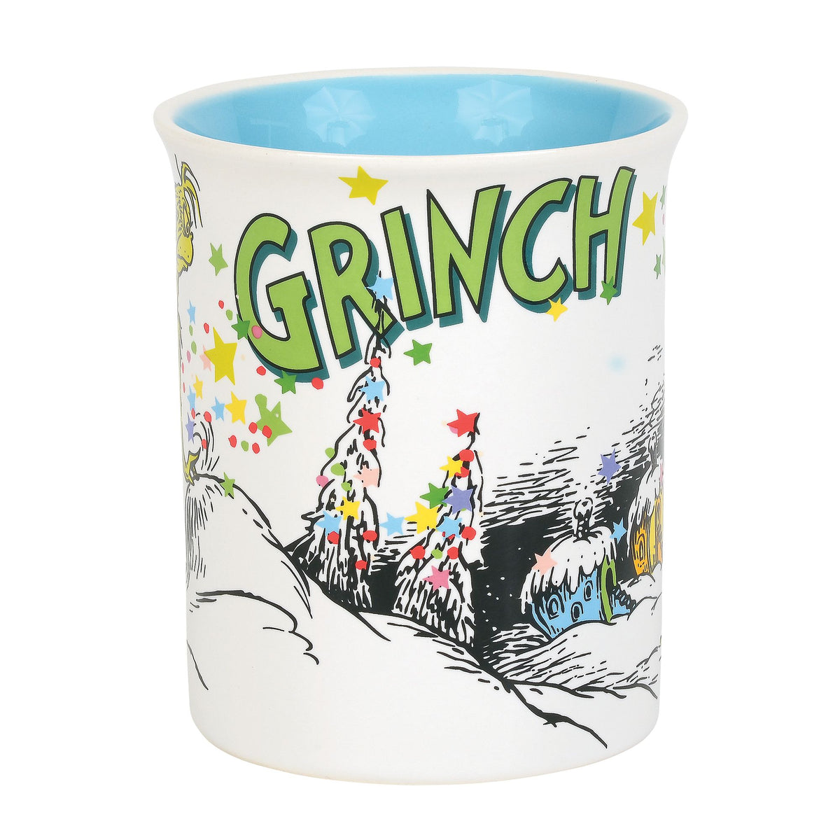 Department 56 Dr. Seuss The Grinch Santa Face Sculpted Coffee Mug, 1 Count  (Pack of 1), Multicolor