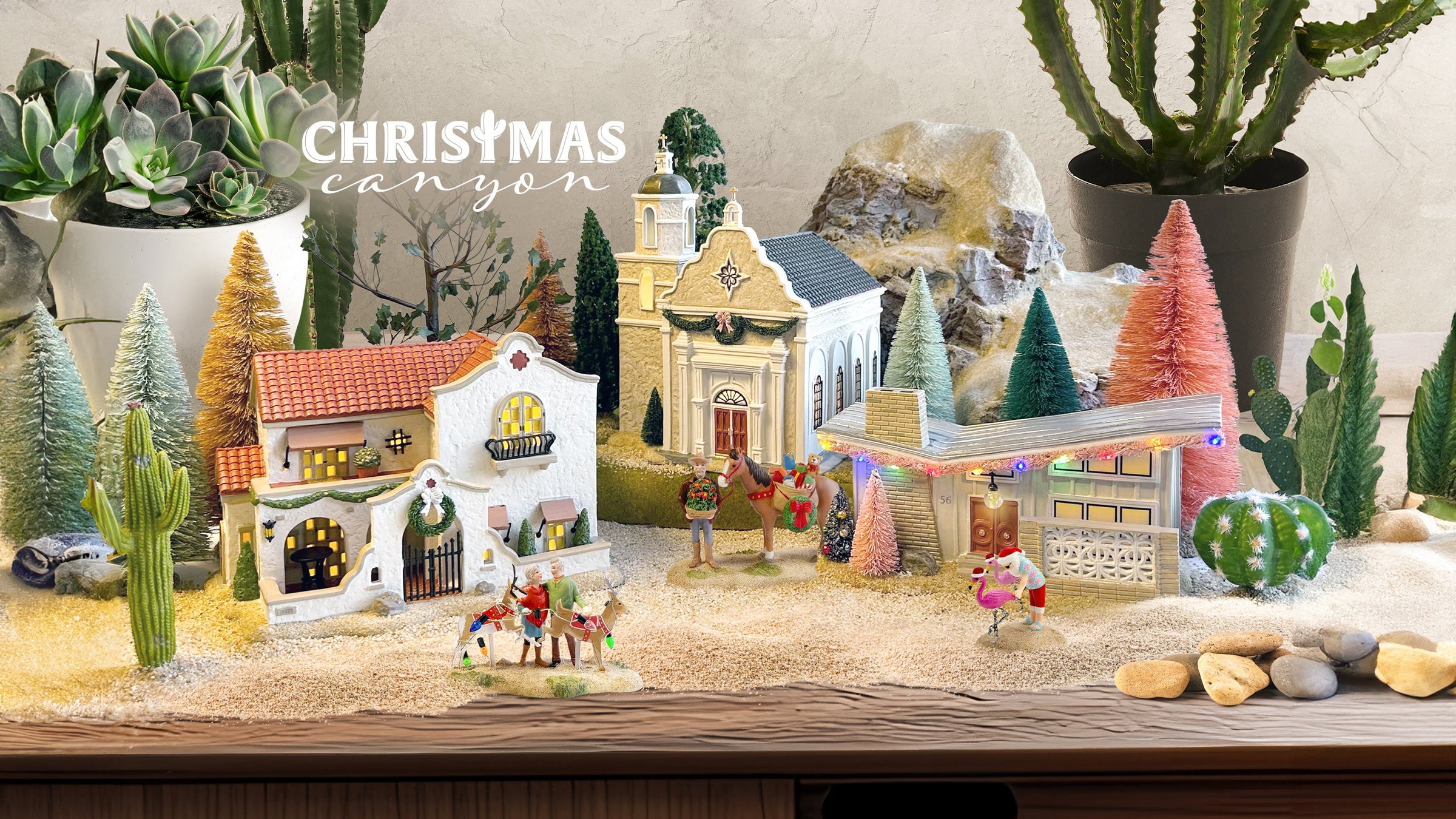 Department 56 Village Christmas Canyon lit houses and accessories