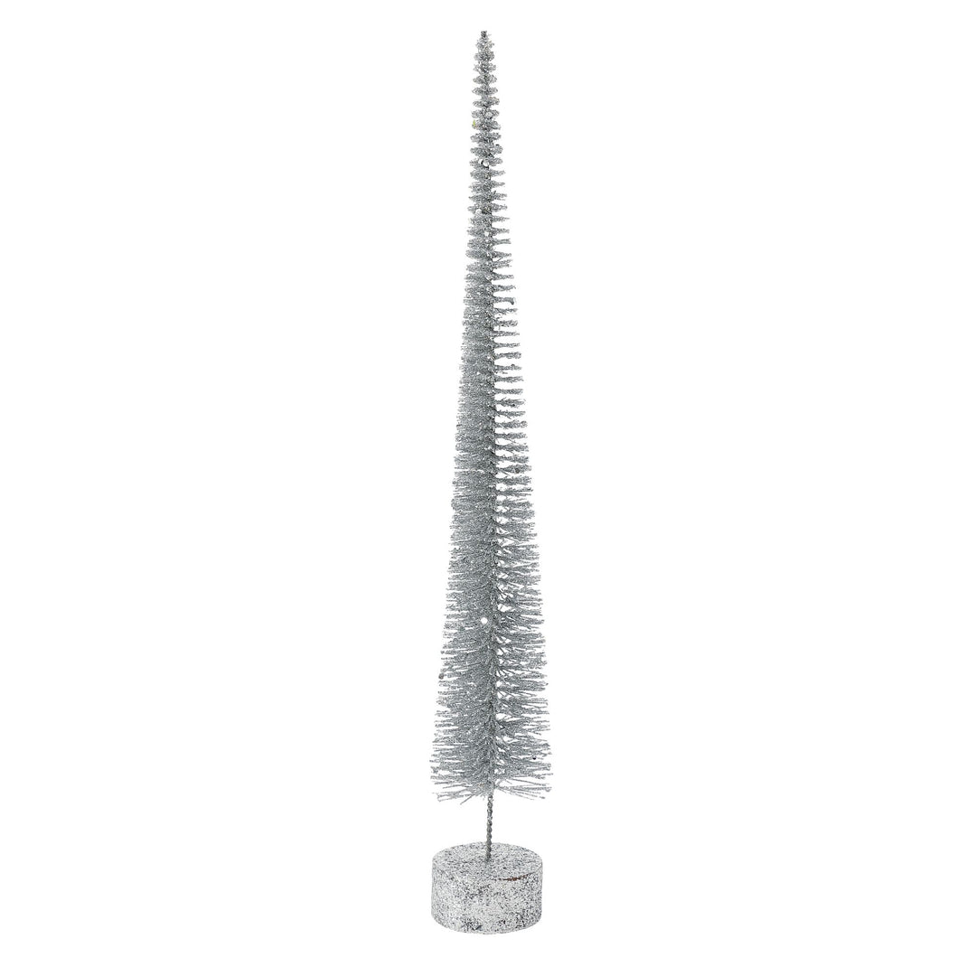 Tall Silver Glitter Spike Tree