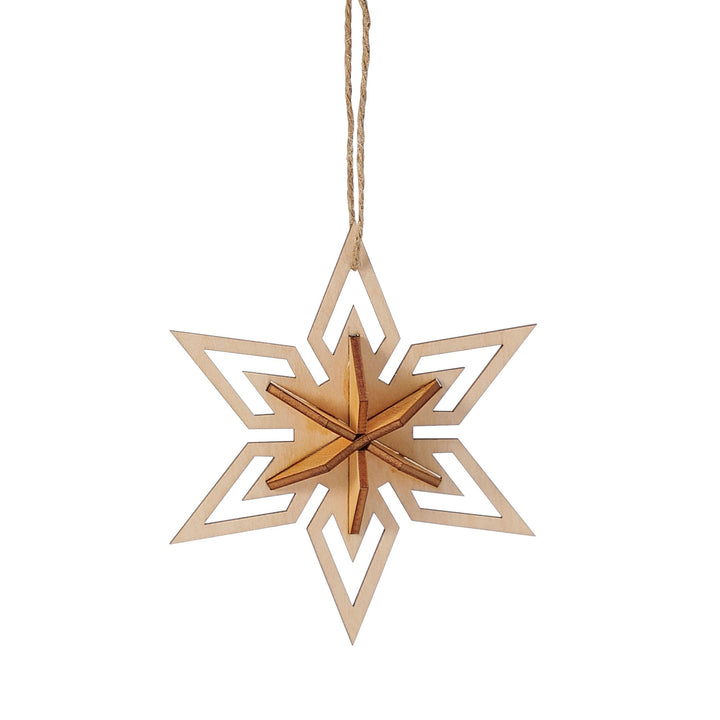 Wooden Star Orn