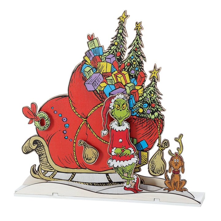 Grinch Sleigh Mantle Decor