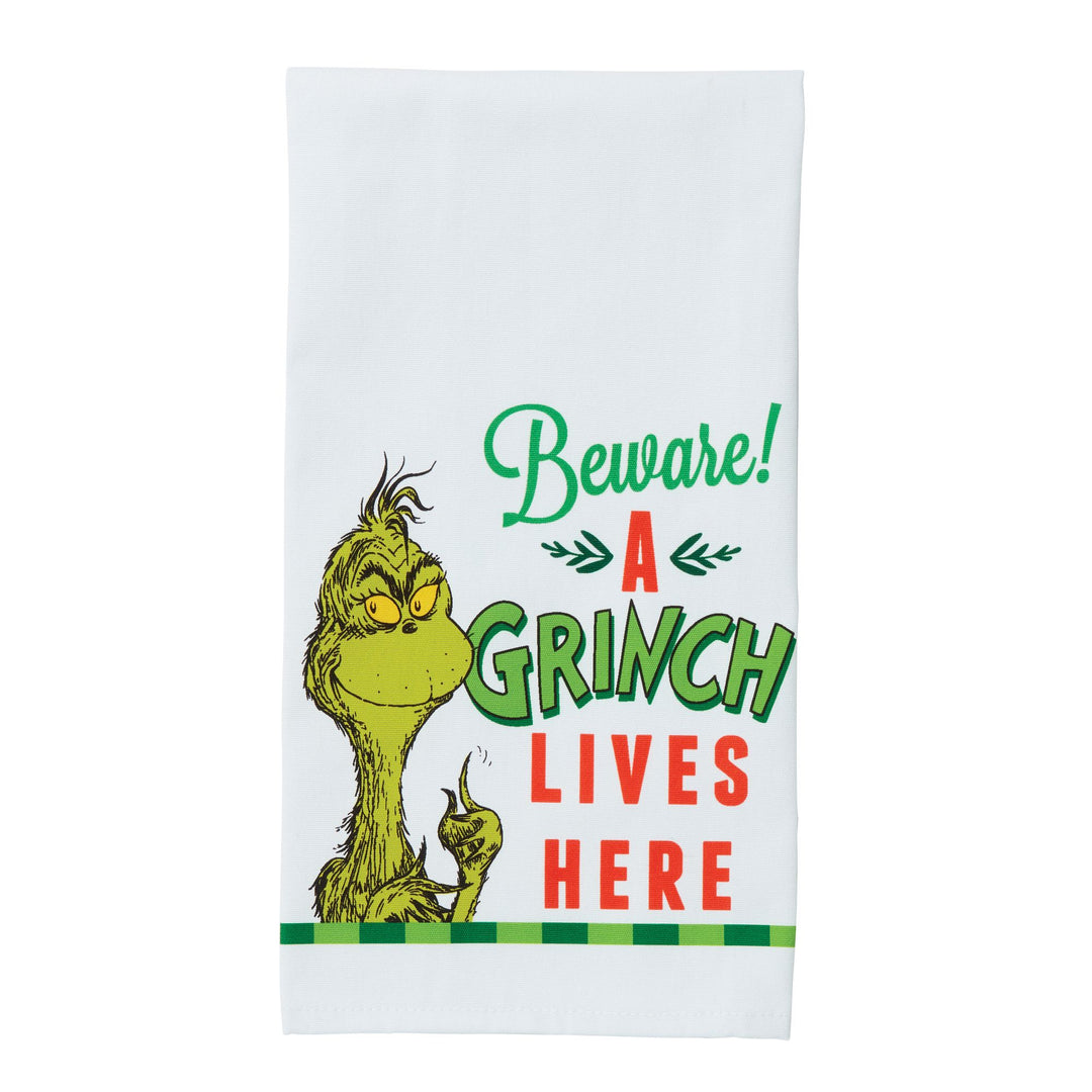 Beware Grinch Tea Towel