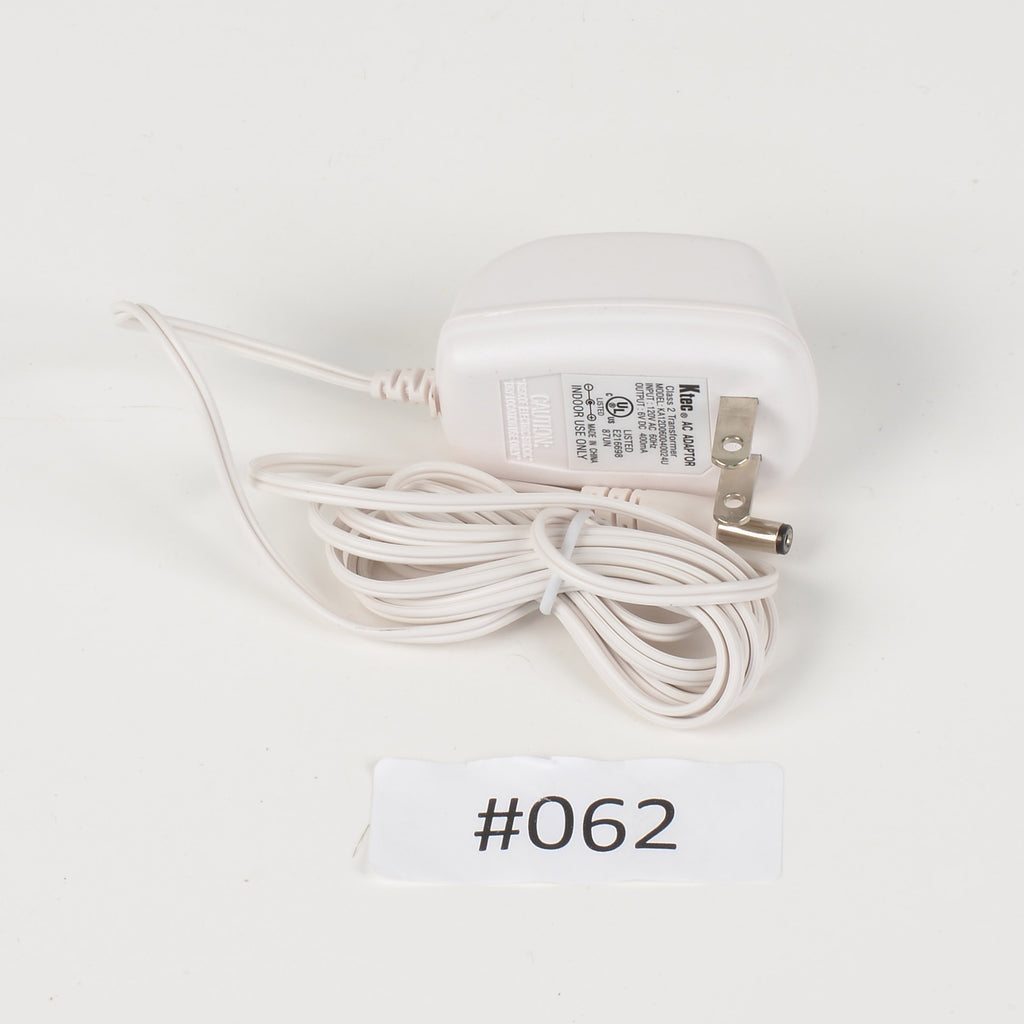 Replacement Adapter 6V DC 400mA white female jack