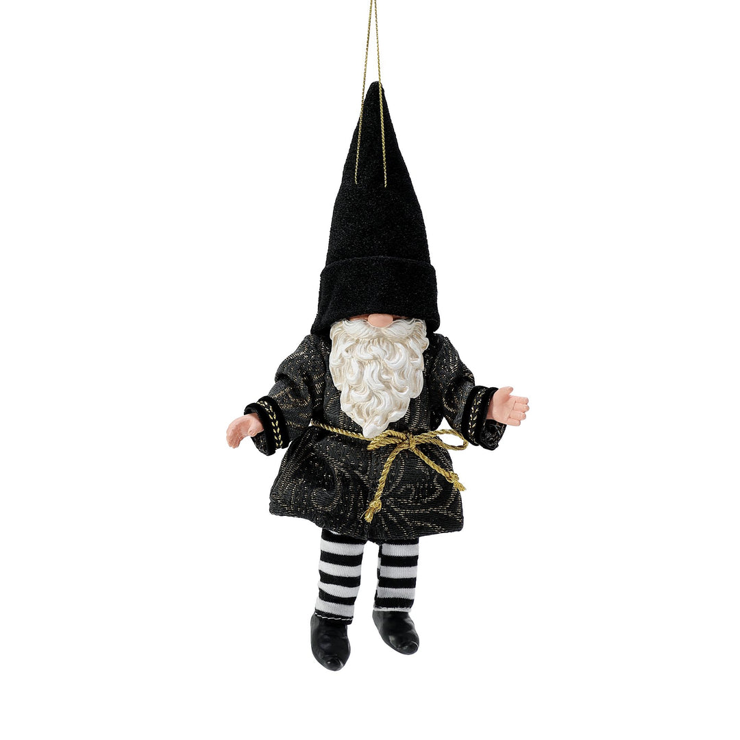 Gnome Black and Gold Orn